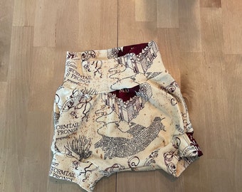 Grow-with-me Shorties, Marauders map, bubble shorties, Kids clothes, baby clothes