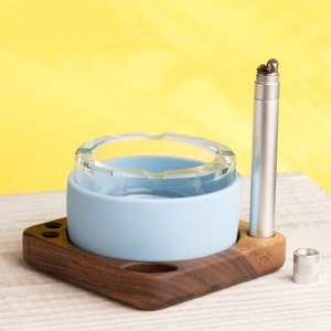 Lidded Ashtray in 6 Colors - Smell Proof + Portable Ashtray Made with Ultra Thick Glass