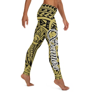 Custom black/gold Samoa Leggings
