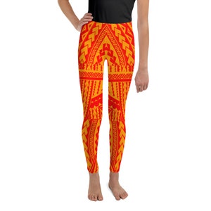 Red and Yellow Elua Youth Leggings