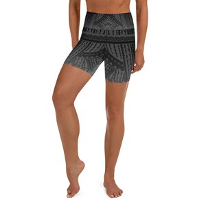 Black and Silver Elua Yoga Shorts