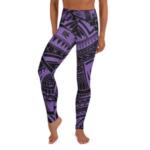 Ekolu lila schwarz Yoga Leggings