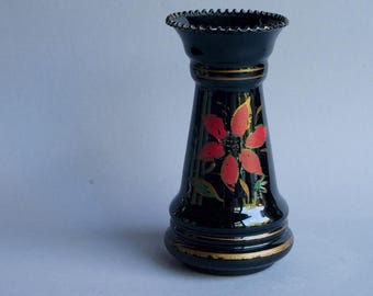 Doyen Glassworks Art Deco Hyalite Vase Havré Ville MCM Art Glass Belgium