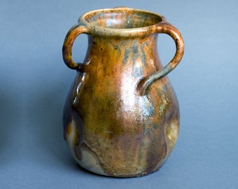 Three Handled Art Deco Vase Dutch or Belgian Art Ceramics