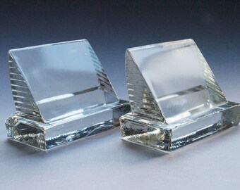 Solid Glass Bookends MCM Art Glass