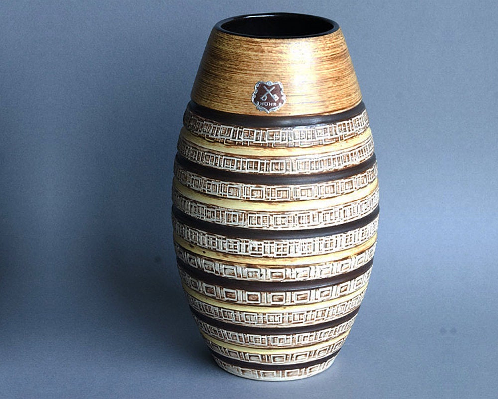 Dümler & Breiden 110T25 Incised Vase WGP Fat Lava West Germany - Etsy