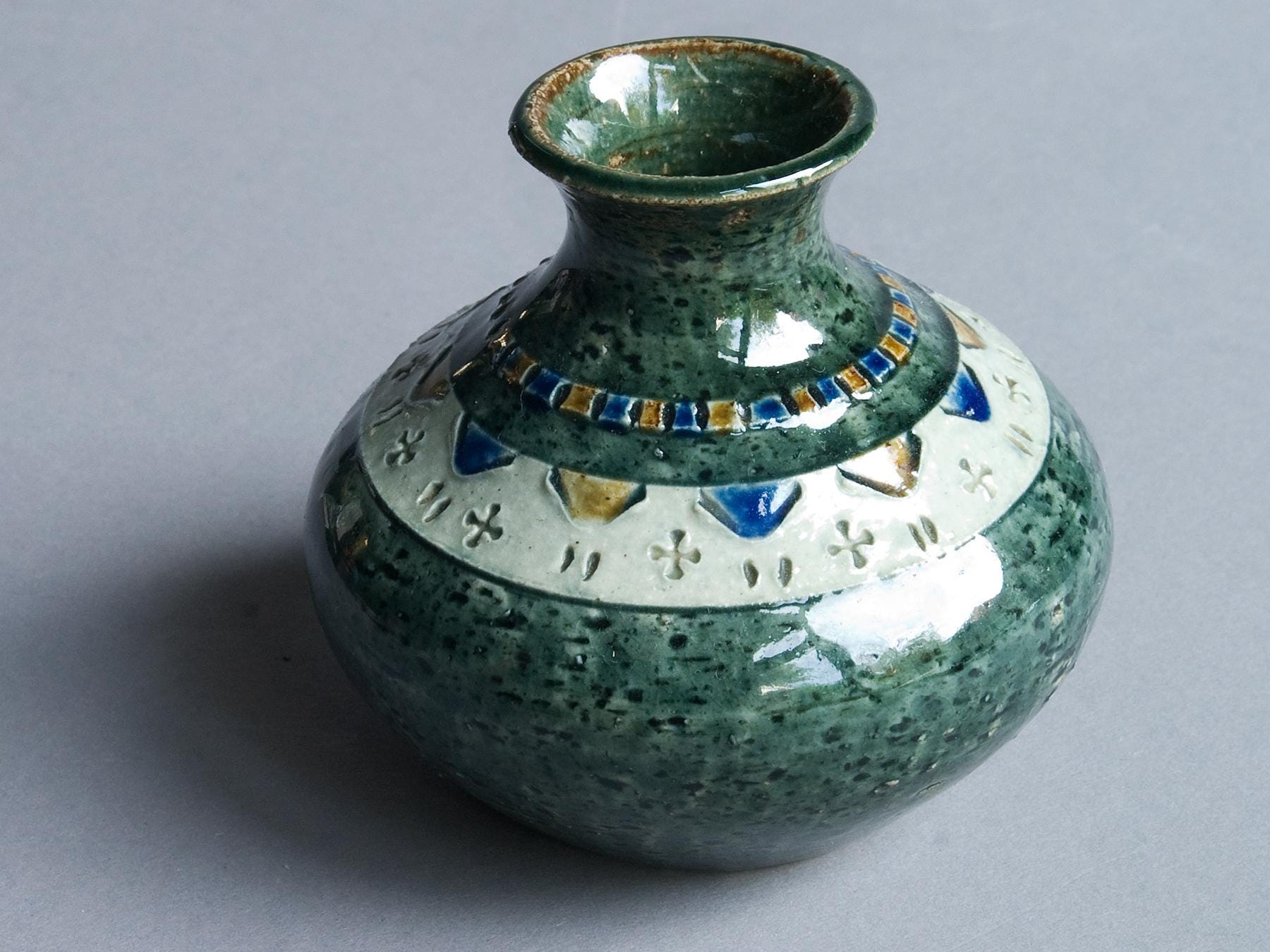 Yngve Blixt　北欧/陶器/花器/ビンテージ/イングヴェ・ブリクスト Höganäs Yngve Blixt Vase MCM Art Ceramics Sweden - Etsy Australia