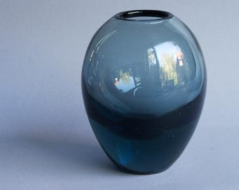 Heavy AD Copier Vase 1936 Leerdam Glassworks Netherlands MCM Dutch Art Glass