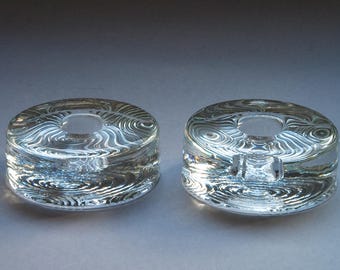 Iittala 'Timo Sarpaneva' Candle Holders Finnland MCM Scandinavian Art Glass