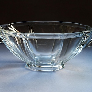 Stölzle Heřmanova Huť Art Deco Bowl 19007 Sklo Union MCM Czech Art Glass Czechoslovakia