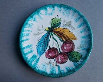 Italy 33 Cherry Plate MCM Italian Ceramics