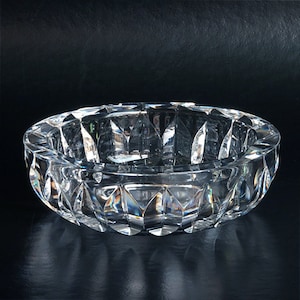 Orrefors Signed Crystal Art Glass Bowl Sven Palmqvist Sweden MCM Scandinavian Art Glass