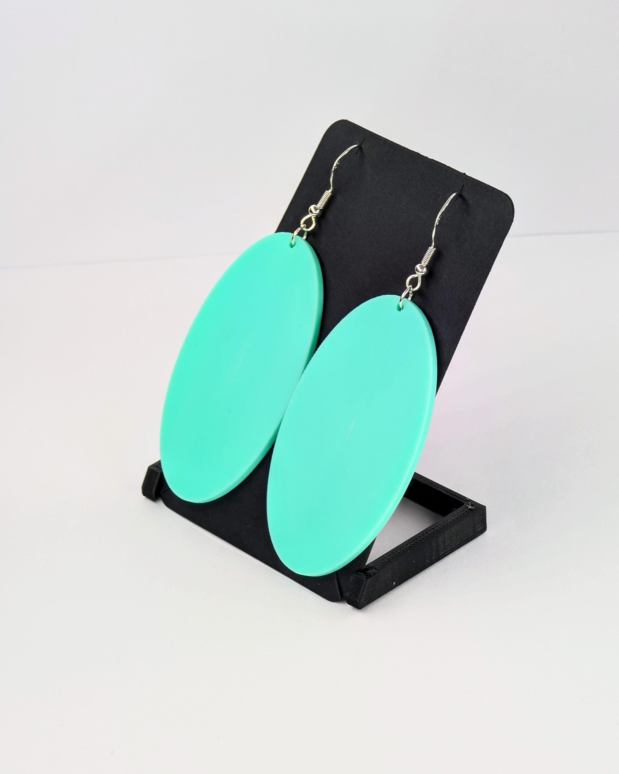 Dandadan Inspired Turquoise Oval Disc Drop Earrings, Momo