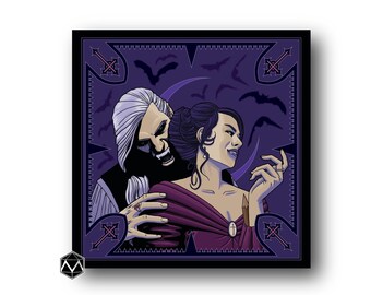 Sciarpa di seta da vampiro gotico: Cacciatori della notte, 100 cm quadrati