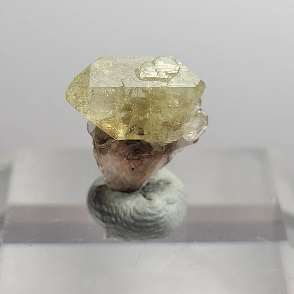 Double Terminated Brazilianite Crystal with Mica