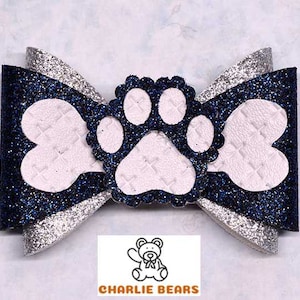 Dog Paw Bow, Hair Bows, Children&#39;s Bows SVG Digital Download