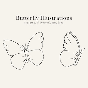 Fichier de découpe de papillon, papillons simples, dessin de papillon, image clipart papillon, papillon SVG, papillon jpg, illustration papillon