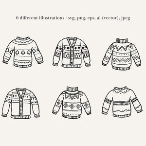 Ugly Sweater Illustrations, Ugly Sweater Drawings, Ugly Sweater SVG ...