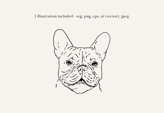 フレンチブルドッグ SVG、フレンチブルドッグのイラスト、フレンチ