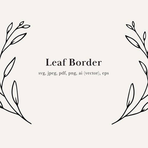 Leaf Border Wreath SVG Eucalyptus Border Leaf JPG Leaf - Etsy