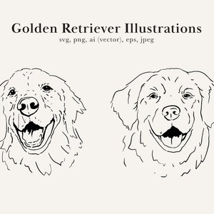 Golden Retriever Clip Art, Golden Vectors, Golden Retriever Drawing, Dog Mom, Dog Clip Art, Dog SVG, Golden Retriever SVG