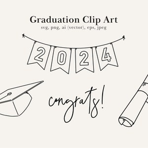 Graduation Cap SVG, Illustrations de remise des diplômes, Fête sur le thème de la remise des diplômes, Graduation Clip Art, Classe de 2024 SVG