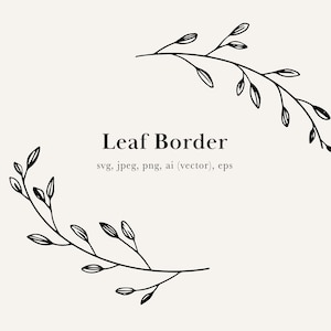 Leaf Border, Leaf Frame, Eucalyptus Border, Wedding Sign Border, Wedding Border, Floral Frame, Border SVG