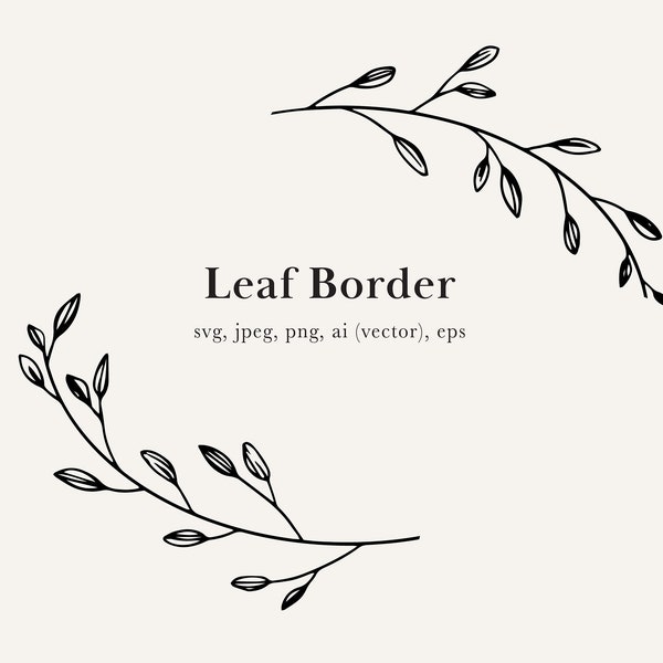 Leaf Border, Leaf Frame, Eucalyptus Border, Wedding Sign Border, Wedding Border, Floral Frame, Border SVG