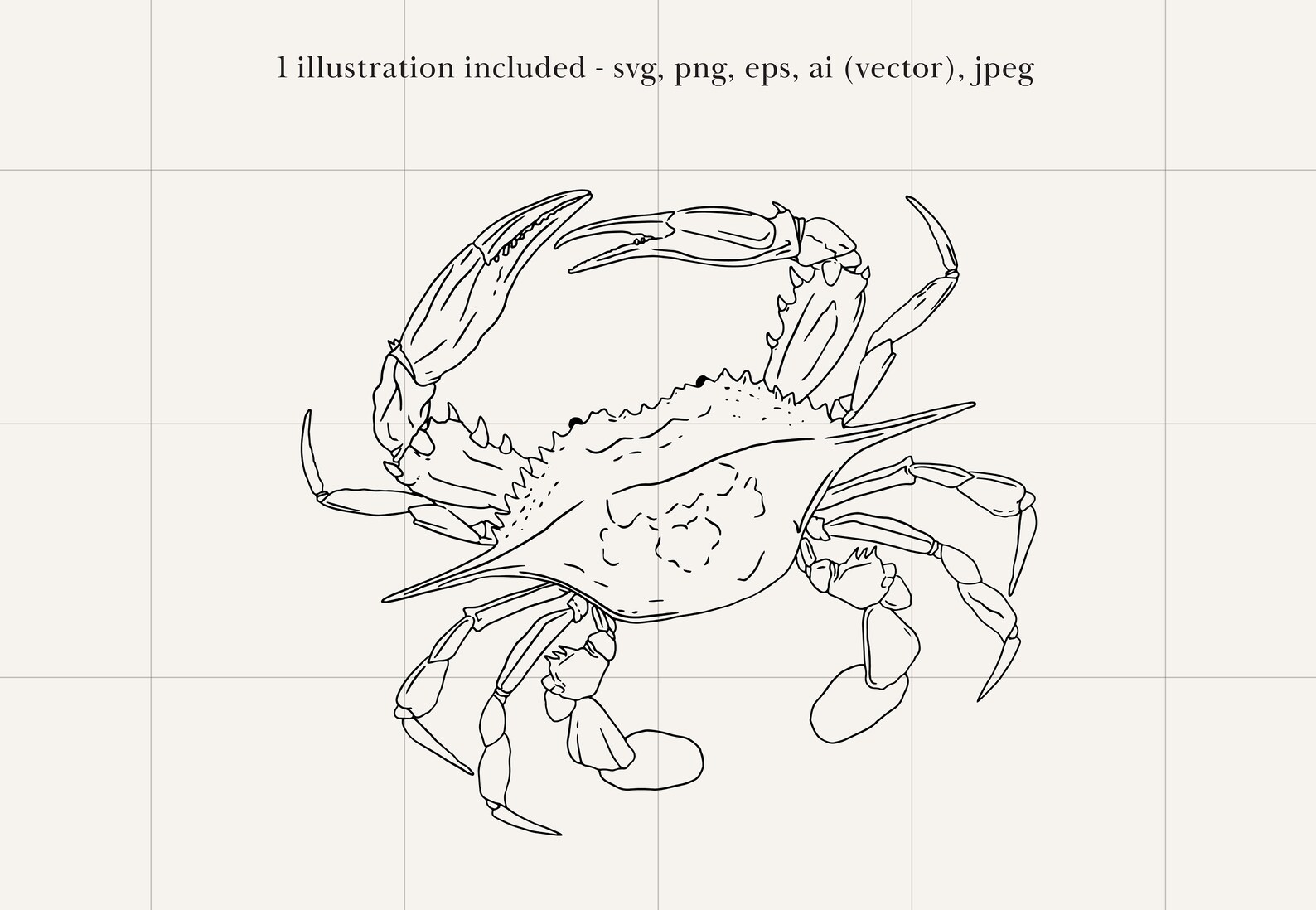 Crab Illustration Crab SVG Crab Clip Art Maryland Crab Etsy