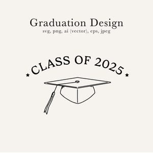 Graduation Cap SVG, afstuderen illustraties, afstuderen themafeest, afstuderen illustraties, klasse van 2025 SVG