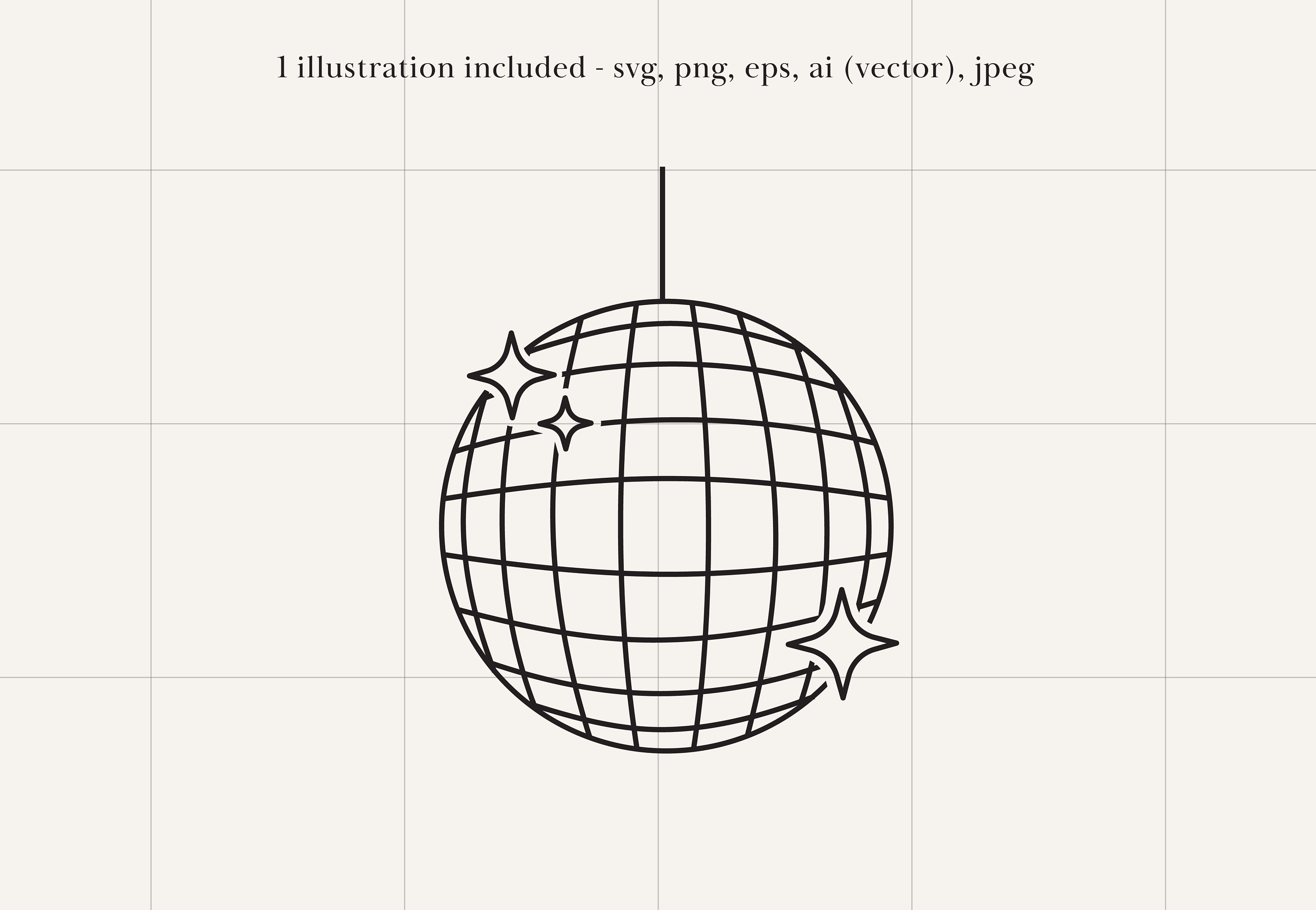 Disco Ball Clip Art Disco Ball Drawing Disco Ball Cutting Etsy