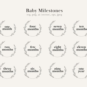 Baby Milestone SVG, Month Milestone PNG, Baby Month JPEG, Baby Milestone Cutting Files