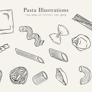 Pasta Clip Art, Pasta Illustrations, Pasta Drawing, Pasta SVG