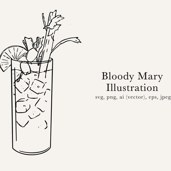 Bloody Mary Illustration, Bloody Mary JPEG, Bloody Mary Clip Art, Bloody Mary Drawing, Bloody Mary SVG