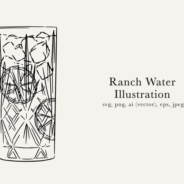 Ranch Water Illustration, Ranch Water Clip Art, Ranch Water Drawing