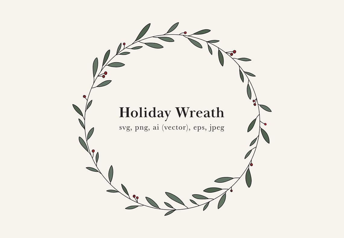 Holiday Wreath SVG Holiday Border Svg Holly Wreath SVG Etsy
