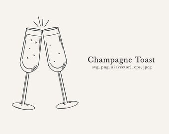 Champagne Toast Image, Champagne Toast SVG, Cheers PNG, Champagne JPEG, Wedding Cheers svg