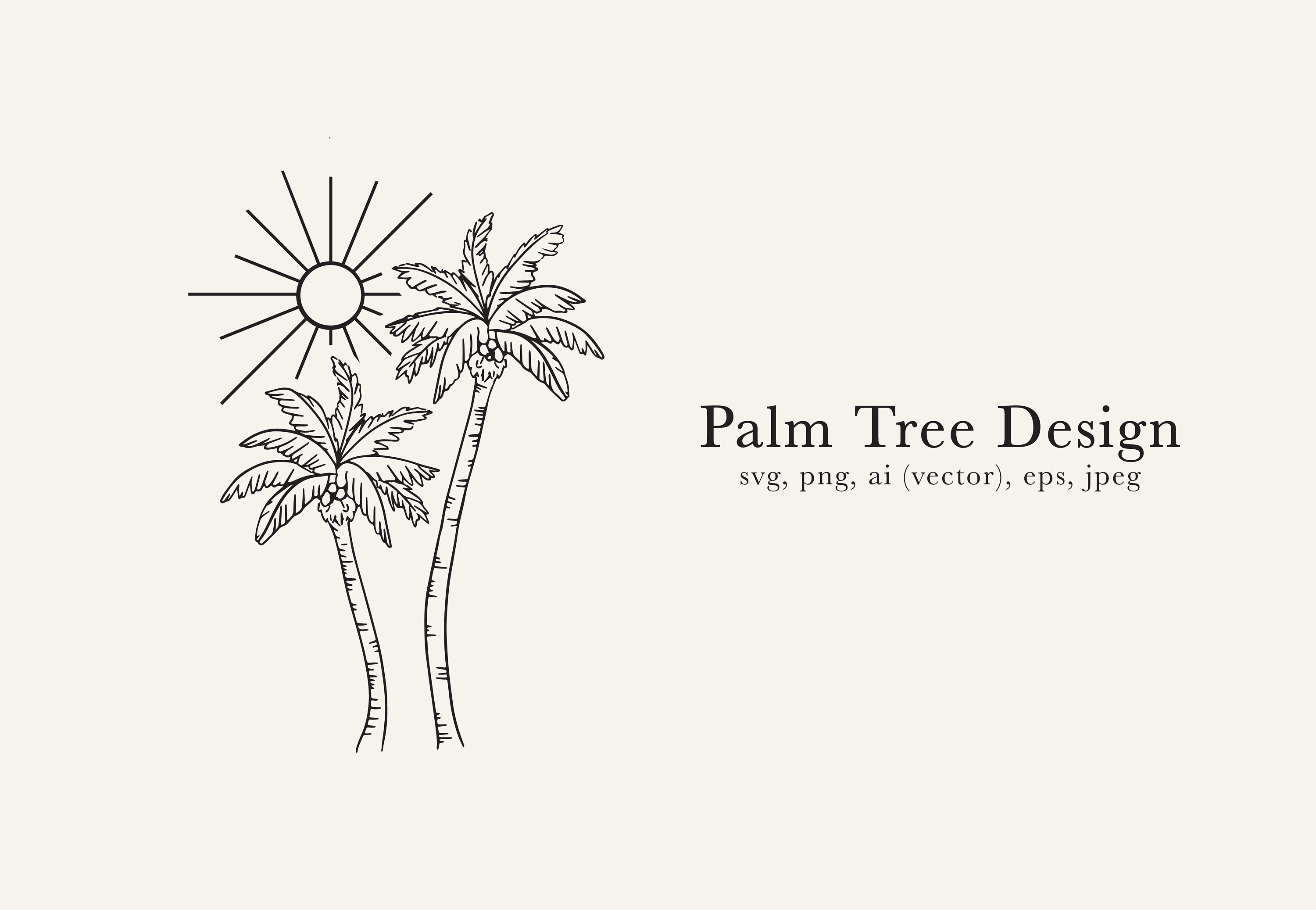 Palm Tree SVG Palm Tree Scene Design Palm Tree PNG Beach - Etsy