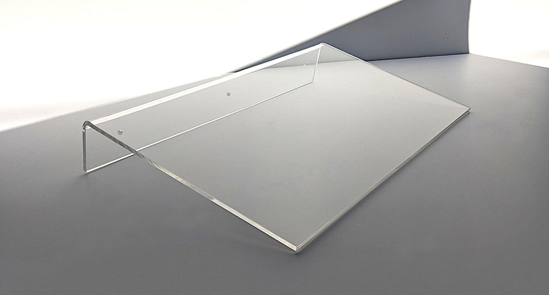 20 Inch Long Clear Floating Shelf, Custom Length Depth Etsy