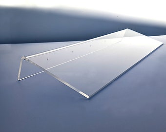 30 inch long clear floating shelf, custom length depth