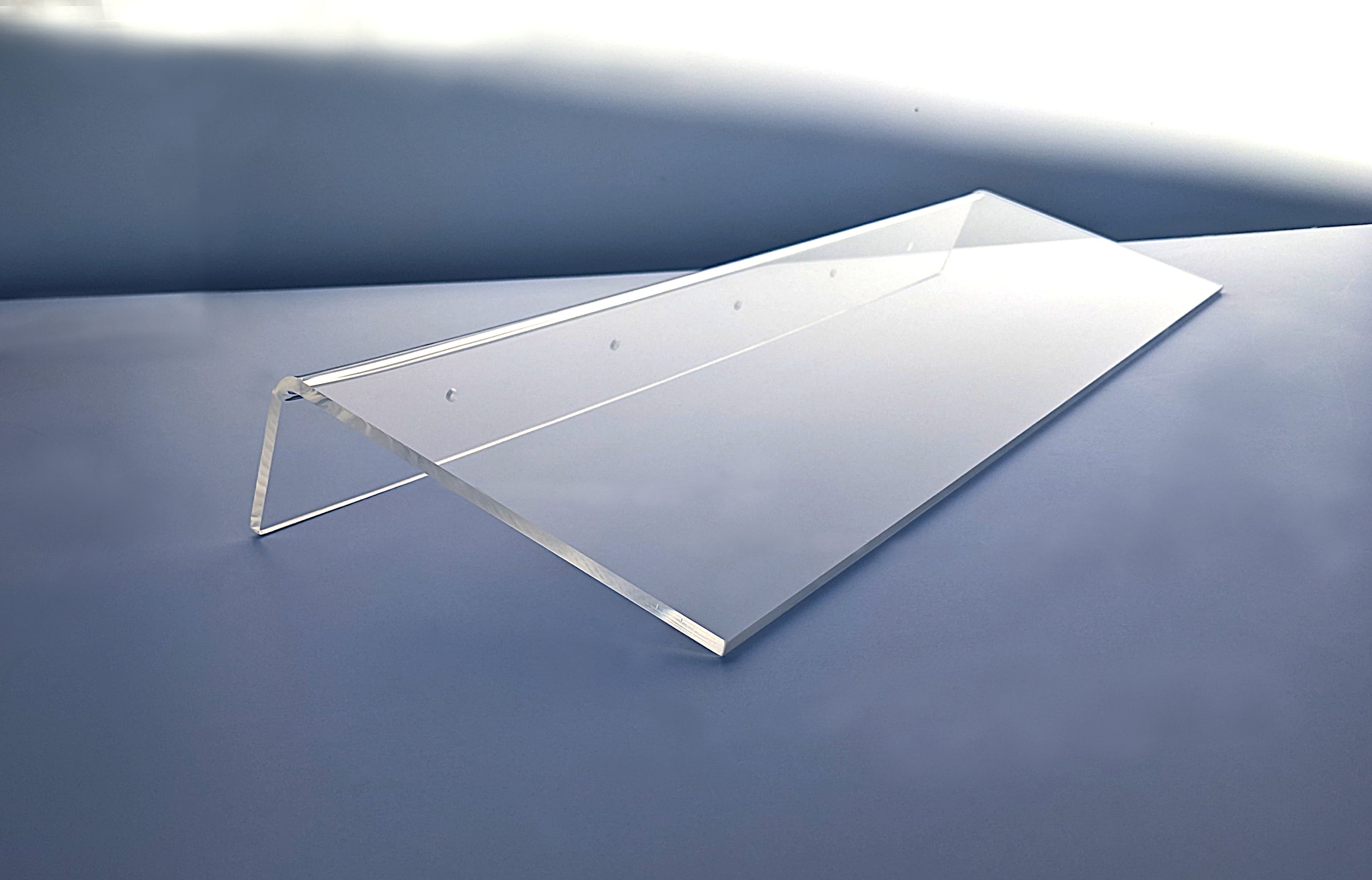 30 inch long clear floating shelf, custom length depth