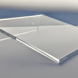 8 inch long clear floating shelf, custom length depth
