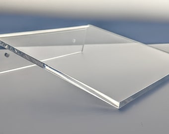 Clear Acrylic Floating Wall Shelf | Custom Size Long x Deep | 8 Inch Base + Other Sizes