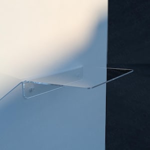 Étagère flottante transparente de 16 pouces de long, profondeur de longueur personnalisée