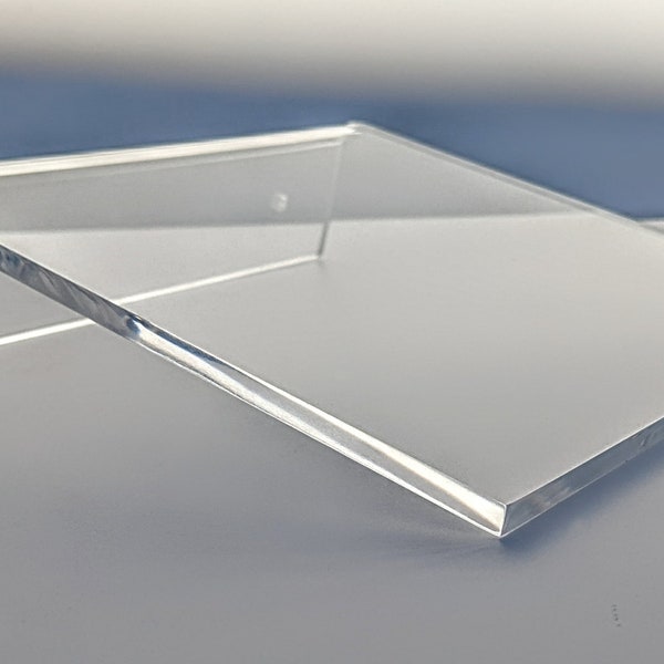 Squared clear floating shelf, custom length depth