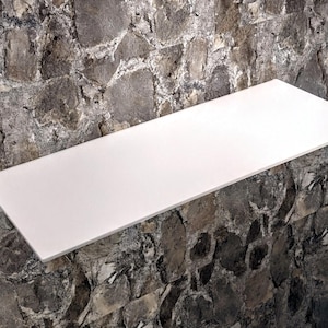 24 inch long white floating shelf, custom length depth