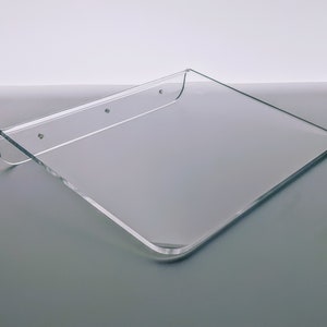 12 inch long clear floating shelf, custom length depth