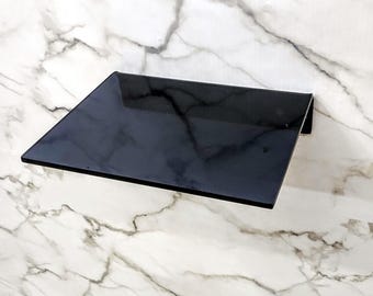 20 inch long smokey gray floating shelf, custom length depth
