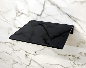 30 inch long black opaque floating shelf, custom length depth