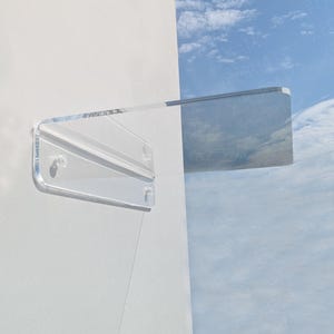 20 inch long clear floating shelf, custom length depth